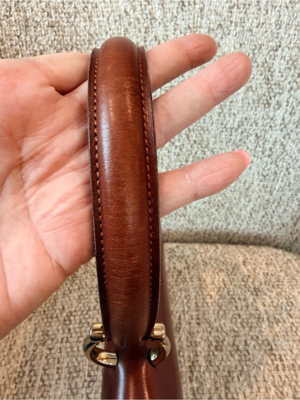 Celine Vintage D-Ring Box Top Handle Bag Cognac - Picture 14 of 16